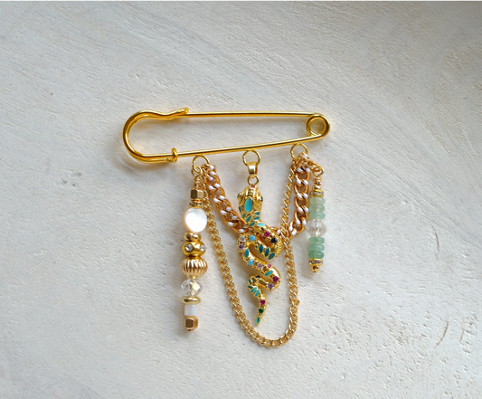 Snake Charmer Brooch Pin